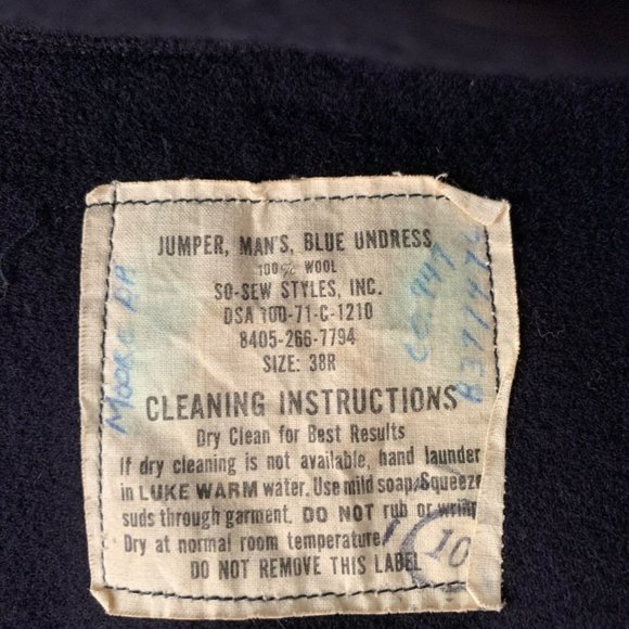 Vintage 40s Wool Sailor Jumper 38R Cracker Jack Undress Military Navy Blue - Picture 6 of 10